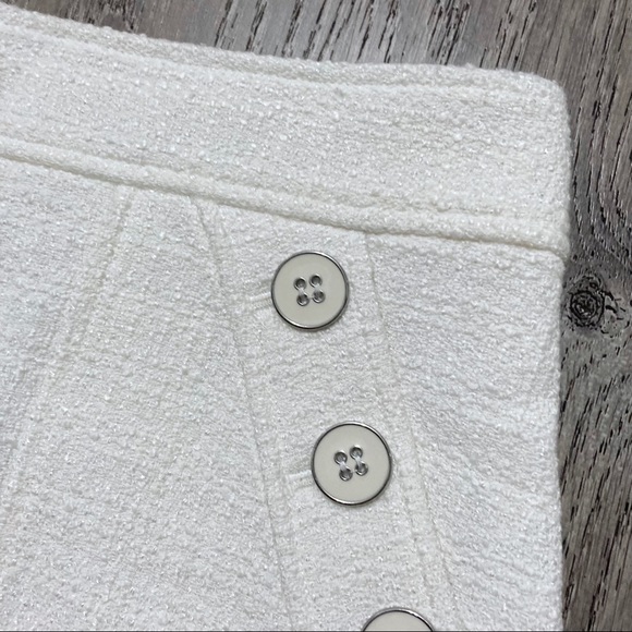 Veronica Beard Mini Skirt Bond Soft Tweed White Size 6 - Picture 9 of 14